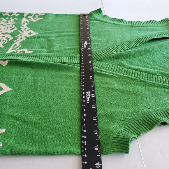 Boho Patterned Knit Fringe Sweater Vest Long Open-Front Maude Sz L Layer Hippie - Picture 5 of 9